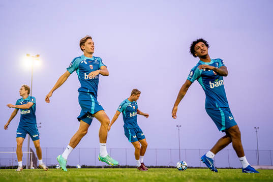 Marcus Holmgren Pedersen and Oscar Bobb of the Norwegian