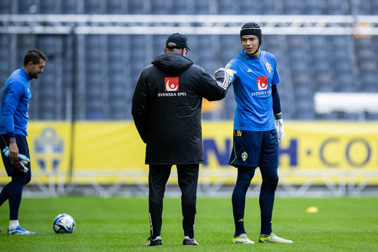 Janne Andersson, head coach, and Jacob Widell Zetterström