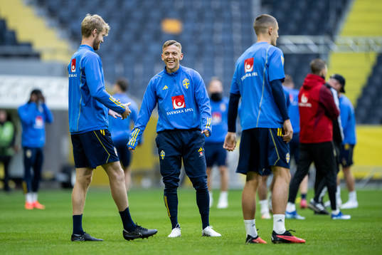 Jesper Karlsson of the Swedish national football team at a