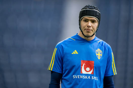 Goalkeeper Jacob Widell Zetterström of the Swedish