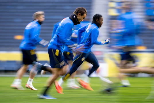 Albin Ekdal of the Swedish national football team at a