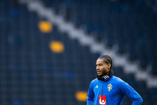 Jens Cajuste of the Swedish national football team at a