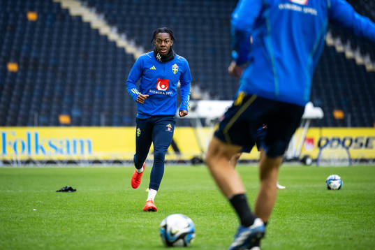Anthony Elanga of the Swedish national football team at a