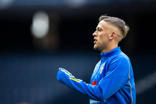 Jesper Karlsson of the Swedish national football team at a