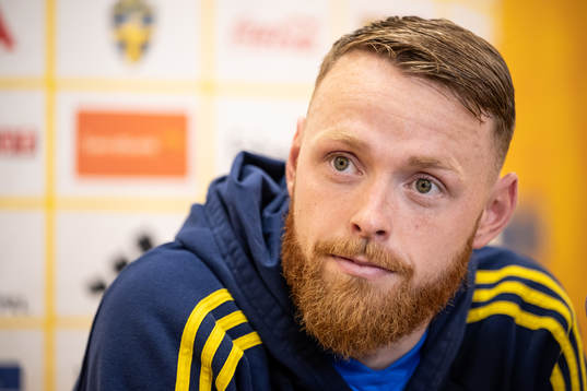 Goalkeeper Viktor Johansson of the Swedish national