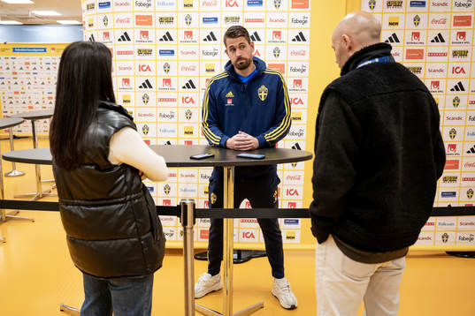 Goalkeeper Kristoffer Nordfeldt of the Swedish national
