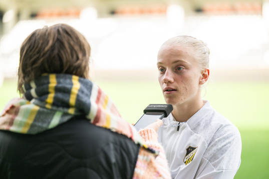 Ruby Grant is interviewed