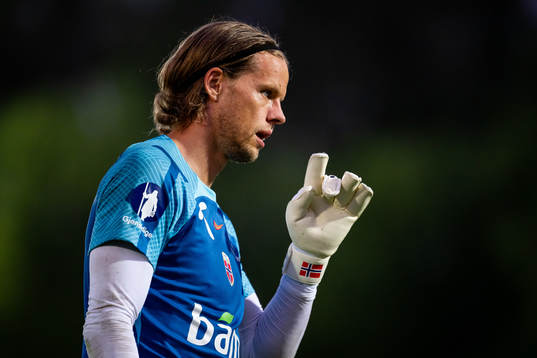 Goalkeeper Ørjan Håskjold Nyland of the Norwegian