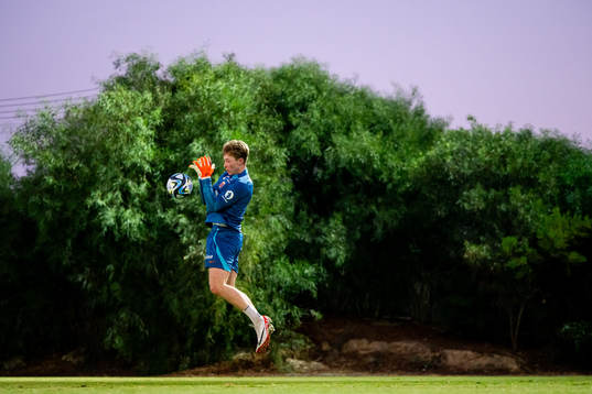 Goalkeeper Mathias Dyngeland of the Norwegian national