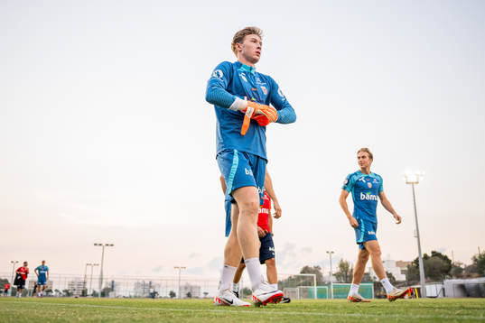 Goalkeeper Mathias Dyngeland of the Norwegian national