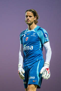 Goalkeeper Ørjan Håskjold Nyland of the Norwegian