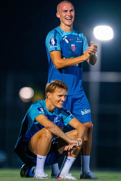 Martin Ødegaard and Leo Skiri Østigård of the Norwegian