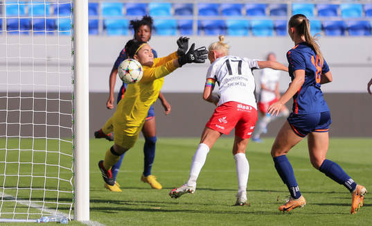 Caroline Seger of Rosengård scores the 0-1 goal against