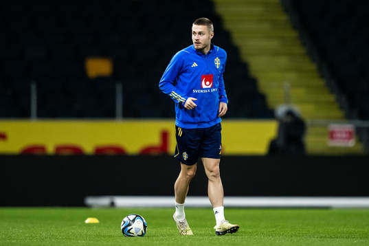 Mattias Svanberg of the Swedish national football team at a