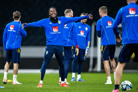 Anthony Elanga of the Swedish national football team at a