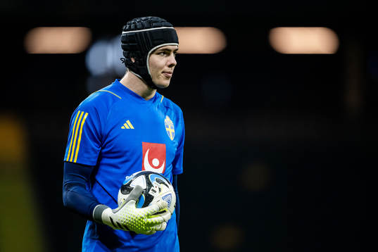 Goalkeeper Jacob Widell Zetterström of the Swedish