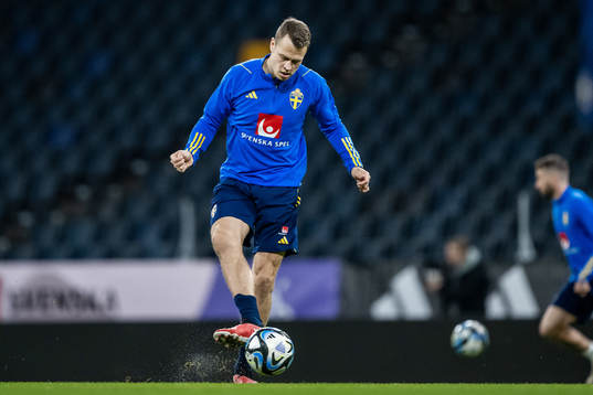 Viktor Claesson of the Swedish national football team at a