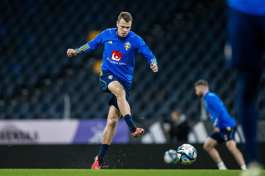 Viktor Claesson of the Swedish national football team at a