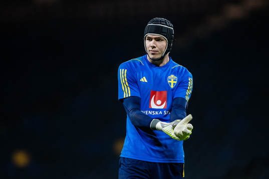 Goalkeeper Jacob Widell Zetterström of the Swedish