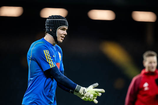 Goalkeeper Jacob Widell Zetterström of the Swedish