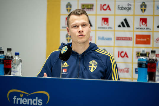 Viktor Claesson of the Swedish national football team at a
