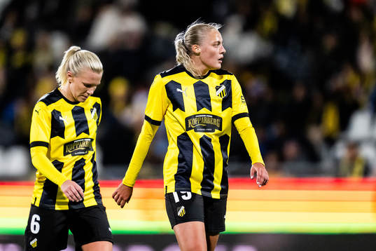 Josefine Rybrink and Elma Junttila Nelhage of Häcken looks