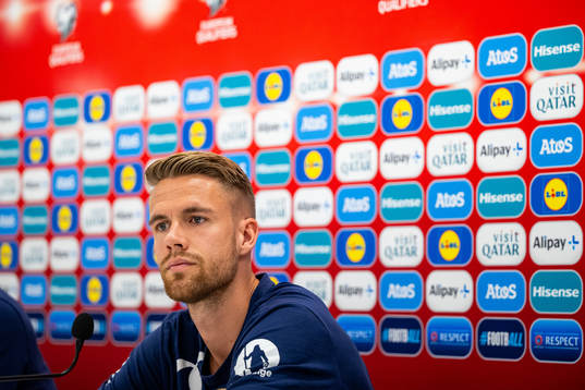Kristoffer Ajer of the Norwegian national football team