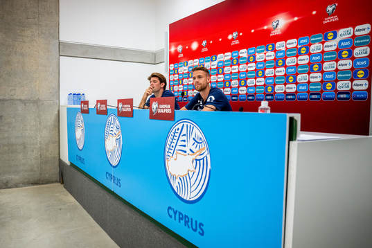 Press officer Morten Morisbak Skjønsberg and Kristoffer