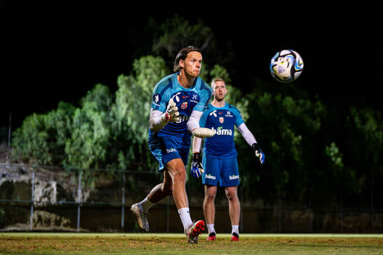 Goalkeeper Ørjan Håskjold Nyland and goalkeeper Egil