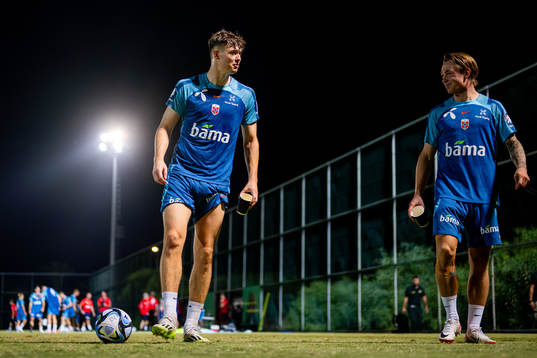 Jørgen Strand Larsen and Patrick Berg of the Norwegian