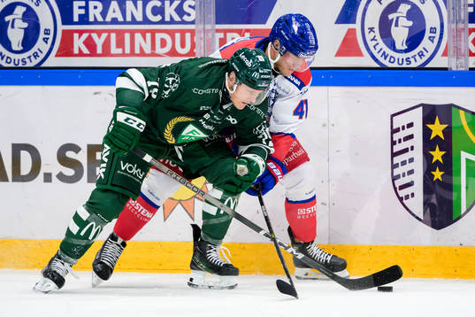 Färjestads Patrik Lundh och Oskarshamns Johan Johnsson