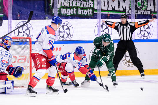 Oskarshamns Lukas Pilö och Färjestads Joel Kellman