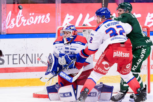Oskarshamns målvakt Marek Langhamer och Oscar Engsund