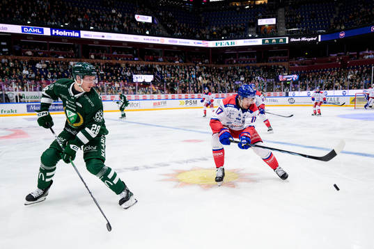 Färjestads Mattias Göransson och Oskarshamns Jonas