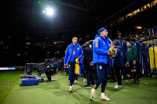 Mattias Svanberg and Emil Forsberg of Sweden