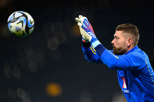 Goalkeeper Kristoffer Nordfeldt of Sweden