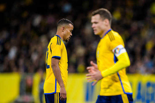 Robin Quaison and Viktor Claesson of Sweden
