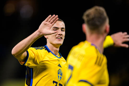 Gustaf Lagerbielke and Jesper Karlsson of Sweden celebrating