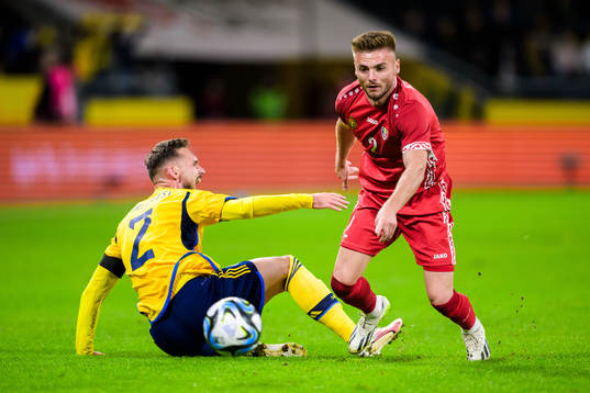 Linus Wahlqvist Egnell of Sweden and Oleg Reabciuc of
