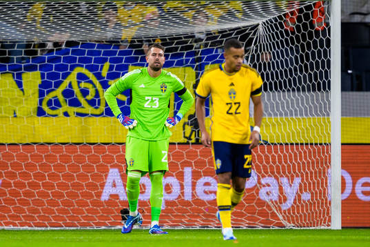 Kristoffer Nordfeldt of Sweden looks dejected