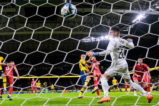 Gustaf Lagerbielke of Sweden scores 2-0