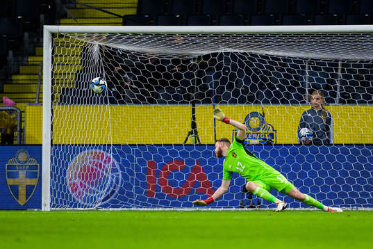 Goalkeeper Viktor Johansson of Sweden