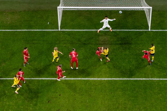 Gustaf Lagerbielke of Sweden scores 2-0