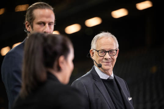 Lars Lagerbäck in Viaplay’s studio
