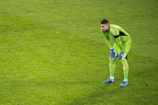 Kristoffer Nordfeldt of Sweden looks dejected