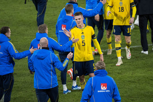 Emil Holm of Sweden celebrating