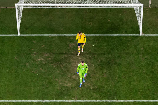 Goalkeeper Linus Wahlqvist Egnell and Kristoffer Nordfeldt