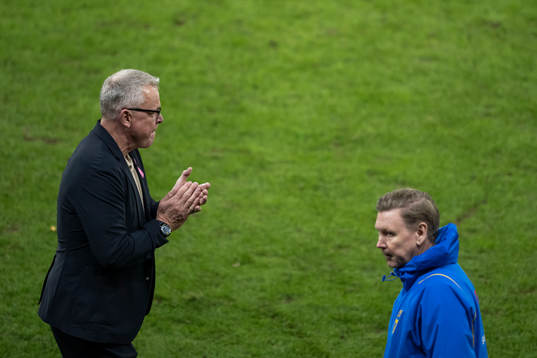 Head coach Janne Andersson and assistant coach Peter