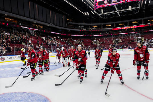Malmö Redhawks spelare jublar