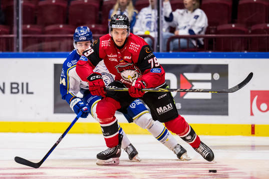 Leksands Peter Cehlarik och Malmö Redhawks Jakub Galvas